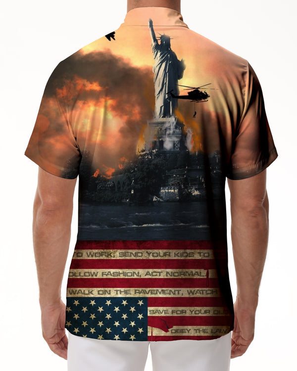 
Statue of Liberty American Artillery 3D Digital Printing Men's Casual Short Sleeve Hawaiian Comfortable Breathable Top
                