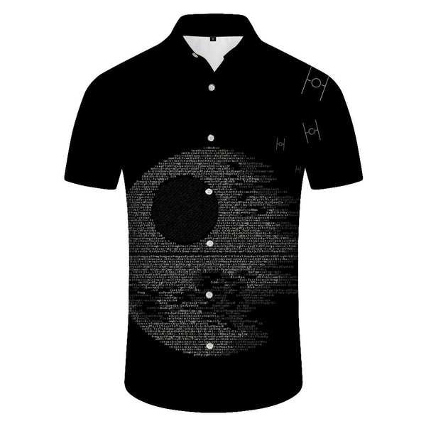 
Black 3D digital printing short-sleeved shirt men's Hawaiian beach vacation short-sleeved tops casual men's shirts fashion men's tops
                