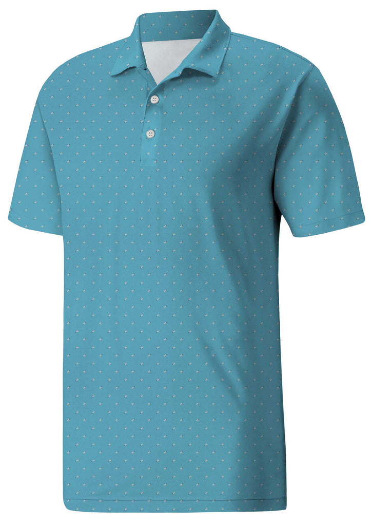 Art-Inspired Micro Print Polo Shirt - Add a Touch of Creativity to Your Wardrobe