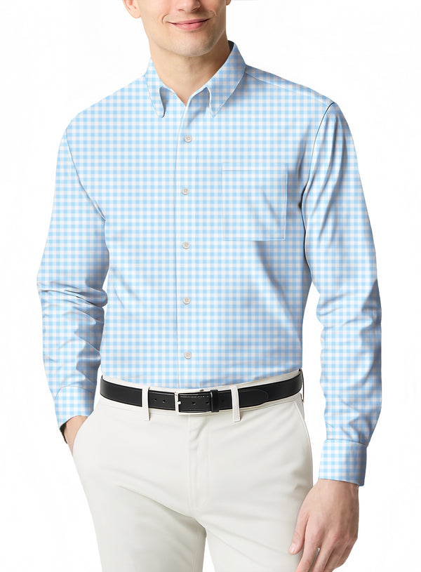 Men's Summer Fashion Casual Micro Print Long Sleeve Business Polo Shirt