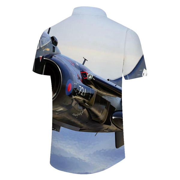 
Japanese Fighter Print Men's Casual Button Down Summer Beach Shirt
                