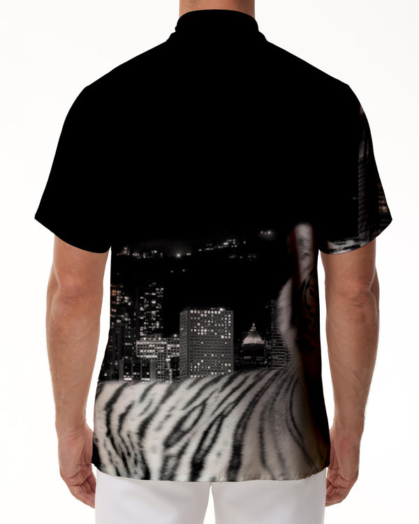 
Black Night Animal Shirt Tropical Hawaiian Vacation Beach Clothing Men's Daily Street Short Sleeve 3D Digital Printing Pattern
                