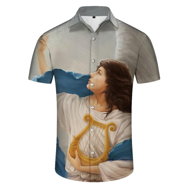 
Shangtian Shengshi Meiyan casual style shirt digital printing men's short-sleeved shirt casual fashion summer comfortable and breathable
                