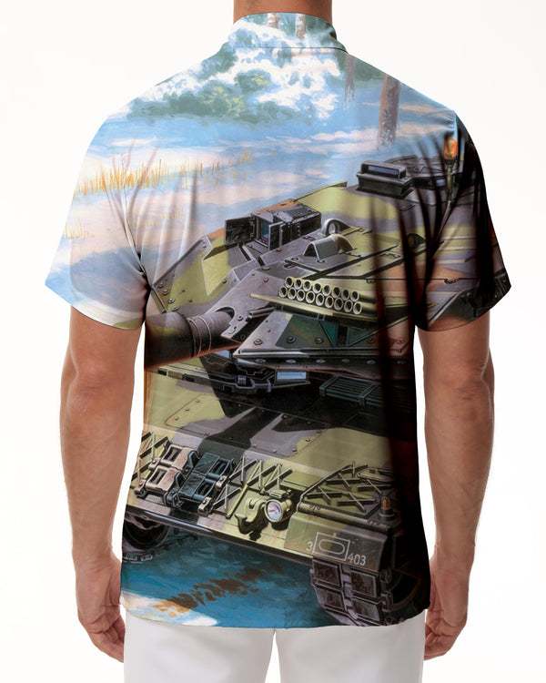 
Digital Printed Tank Pattern Men's Shirt Fashion Casual Hawaiian Beach Shirt Battle Tank Shirt Short Sleeve Lapel
                