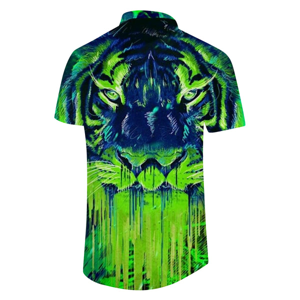 
Animal Tiger Hawaiian Men's Shirt 3D Printing Summer Casual Short Sleeve Loose Large Size Shirt Daily Street Top Party Sweatshirt
                