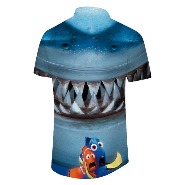 
Shark Teeth Men's Short Sleeve Button Down Cuban Shirt Hawaiian Shirt Casual Beach Short Sleeve Shirt Tops
                