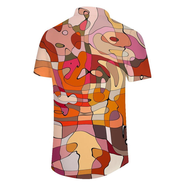 
Abstract Art Print Men's Casual Loose Hawaiian Button Lapel Vacation Short Sleeve Shirt
                