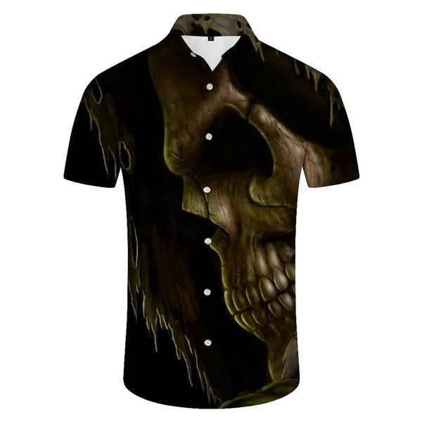 
Lapel Button Down Men's 3D Skull Graphic Design Hawaiian Style Short Sleeve Shirt for Casual Summer for Daily Wear and Vacation
                