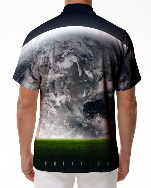 
Earth Space Planet Earth Mens Casual Button Down Hawaiian Shirt Tropical Summer Outfit Mens Vintage Beach Clothing
                