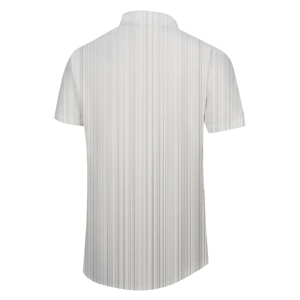 
White Men's Striped Button Dress Shirt Polyester Lapel Lightweight Casual Fashion Short Sleeve Shirt
                