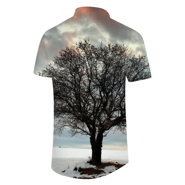 
Tree of Life Fashion Fun Button Casual Hawaiian Tropical Fashion Breathable Men's Lapel Short Sleeve Shirt Pocket
                