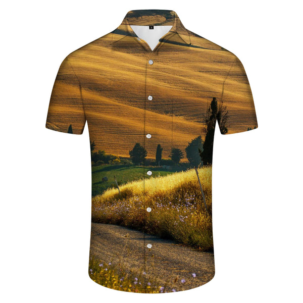 
Tuscany Landscape Hawaiian Shirt Men's Button Shirt Short Sleeve Casual Beach Shirt Fashion Simple
                