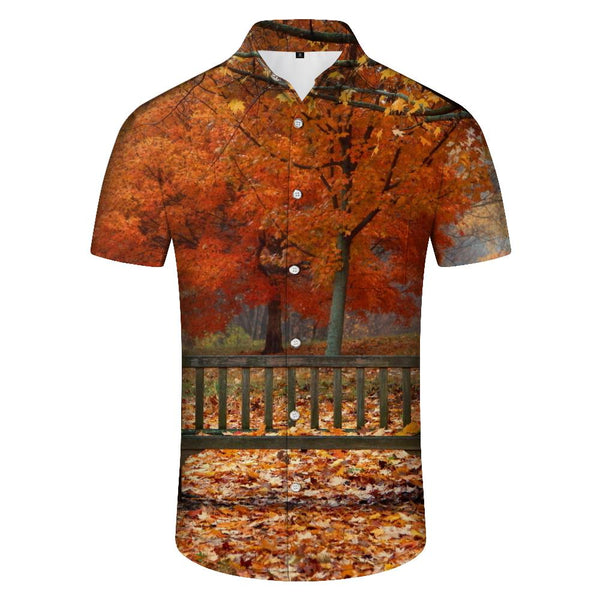 
Hawaiian Shirt Fall Maple Short Sleeve Shirt Summer Casual Beach Shirt Button-Down Tropical Floral Shirt
                
