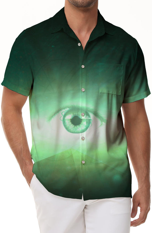 Men's Lapel Button Print Shirt Short Sleeve Casual Shirt Lapel Button Streetwear Shirt Short Sleeve