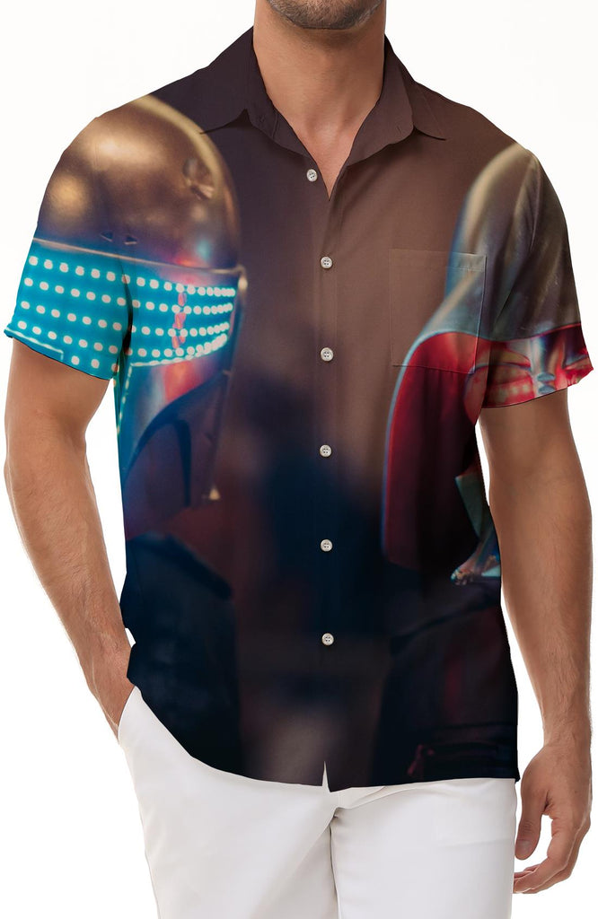 Hawaiian Shirt Short Sleeves Lapel Tropical Floral Ukiyo-e and Sci-fi Printed Casual Shirt Short Sleeves
