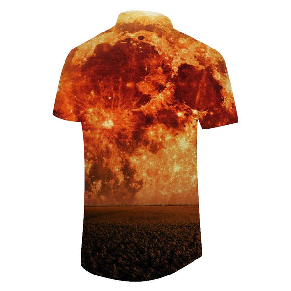 
Mars Planet Casual Short Sleeve Shirt Men's Casual Loose Short Sleeve Button Shirt Summer Hawaiian Shirt
                