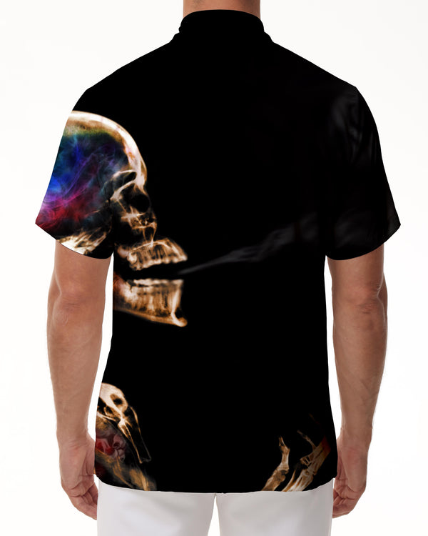 
Black skull frame men's abstract personalized hip hop rap art casual fashion trend street wear
                
