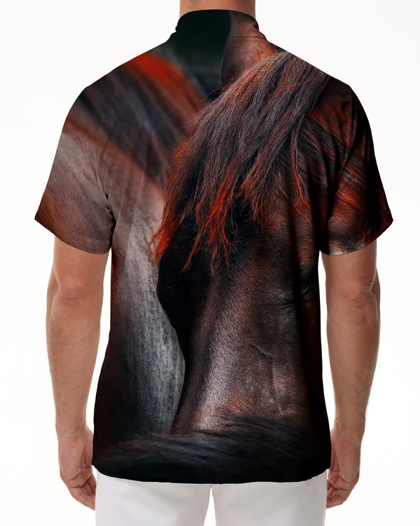 
Men's Wild Horses Running on the Grass Short Sleeve Hawaiian Shirt Men's Fashion Print with Pocket Short Sleeve
                