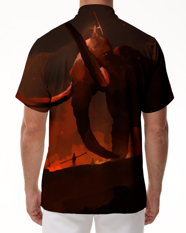 
Elephant Sunset Printed Breathable Beach Shirt and Fashion Casual Shirt Men's Casual Short Sleeve Shirt Summer Clothing
                