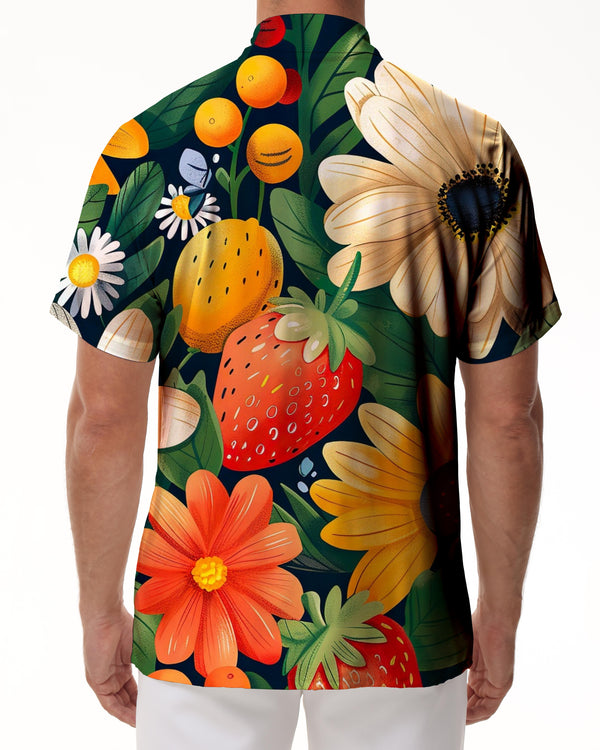 
Men's Tropical Watermelon Hawaiian Shirt Short Sleeve Button-Up Summer Fruit Hawaiian Shirt
                