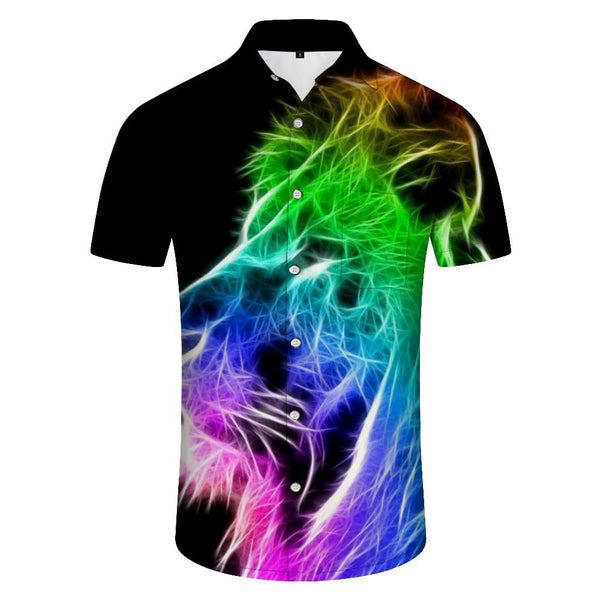 
Fluorescent Abstract Pattern Four Seasons Hawaiian Shirt Silver Light Summer Beach Short Sleeve Button Shirt Print Tropical
                