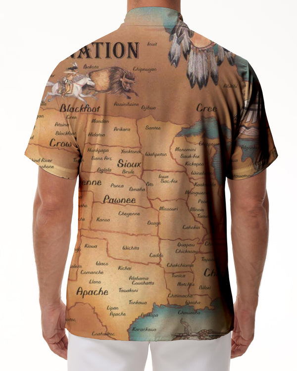 
Printed floral Hawaiian shirt men's lapel retro street men's shirt sports shirt
                
