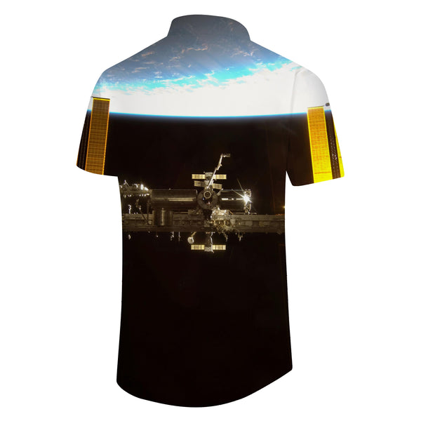
Base Outer Space Men's Hawaiian Shirt Short Sleeve Button Shirt Tops Suitable for Casual Beach Vacation
                