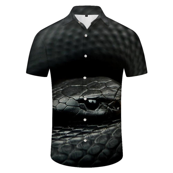 
Summer Men's Snake 3D Printed Short Sleeve Comfortable Fashion Weird Animal Pattern Hip Hop Trendy Clothing Lapel Casual Tops
                