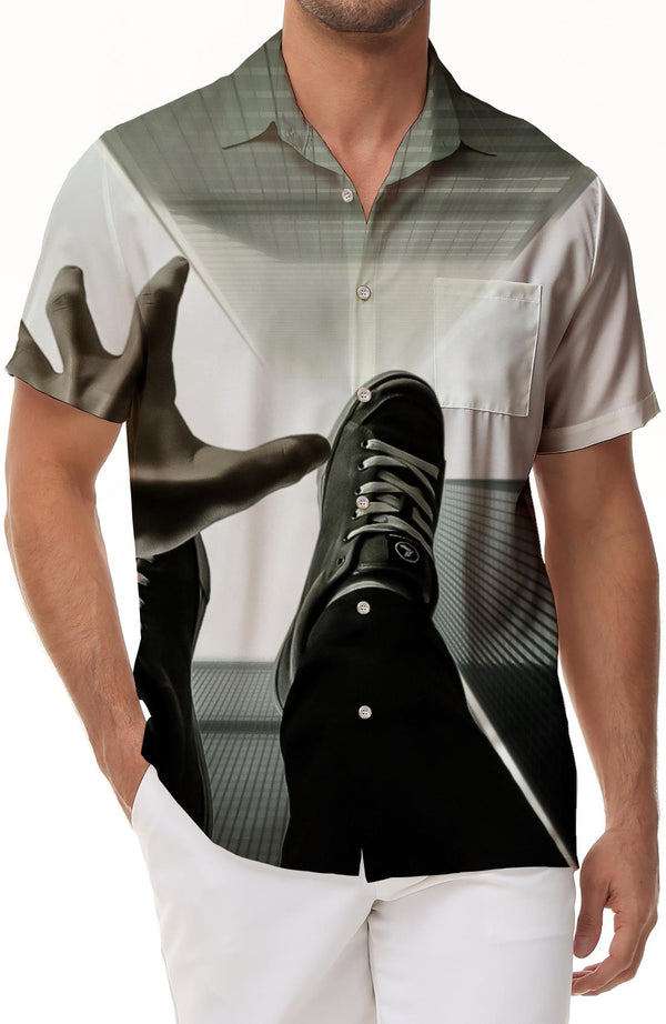 Extreme Sports Printed Men's Casual Short Sleeve Shirt Hawaiian Vacation Leisure Tropical Resort Beach Clothing