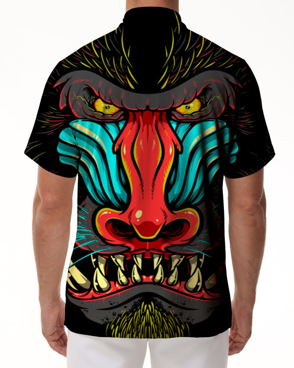 
Monster Gorilla Men's Casual Short Sleeve Loose Short Sleeve Shirt Hawaiian Button Lapel Short Sleeve Shirt Pocket
                