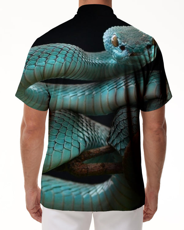 
Cobra Digital Print Men's Casual Short Sleeve Shirt Horror Animal Streetwear Lapel Button-Down Short Sleeve Shirt Tops
                