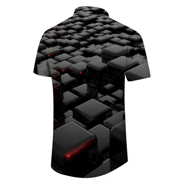 
Keyboard Black Teen Everyday Tropical Hawaiian Abstract Geometric Print Beachwear Short Sleeve Shirt Button Clothes
                