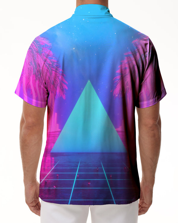 
Abstract coconut leaf Hawaii men's street beach button summer vacation tropical shirt short sleeves four seasons
                