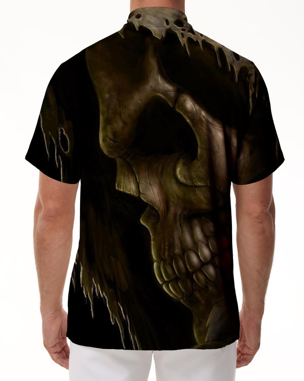 
Lapel Button Down Men's 3D Skull Graphic Design Hawaiian Style Short Sleeve Shirt for Casual Summer for Daily Wear and Vacation
                