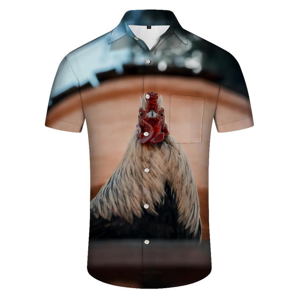 
Rooster Men's Hawaiian Tropical Shirt Short Sleeve Casual Button-Up Holiday Beach Print Shirt with Pockets Regular Fit
                
