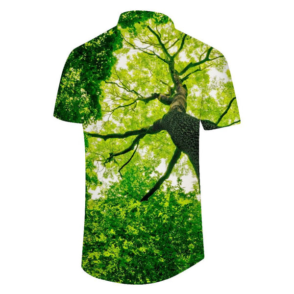 
Trendy Natural Blue Tree Shirt Summer New Men's Casual Lapel Shirt 3D Printing Streetwear Fashion
                
