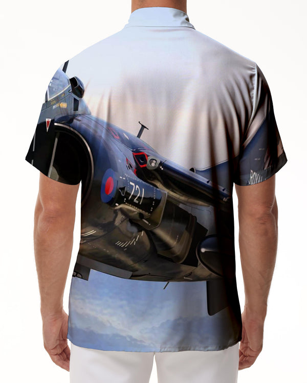 
Japanese Fighter Print Men's Casual Button Down Summer Beach Shirt
                