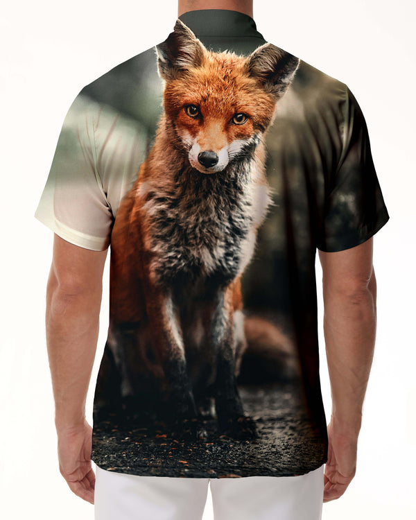 
Wild Fox Animal 3D Printed Men's Casual Loose Short Sleeve Shirt Tropical Summer Casual Short Sleeve Top
                