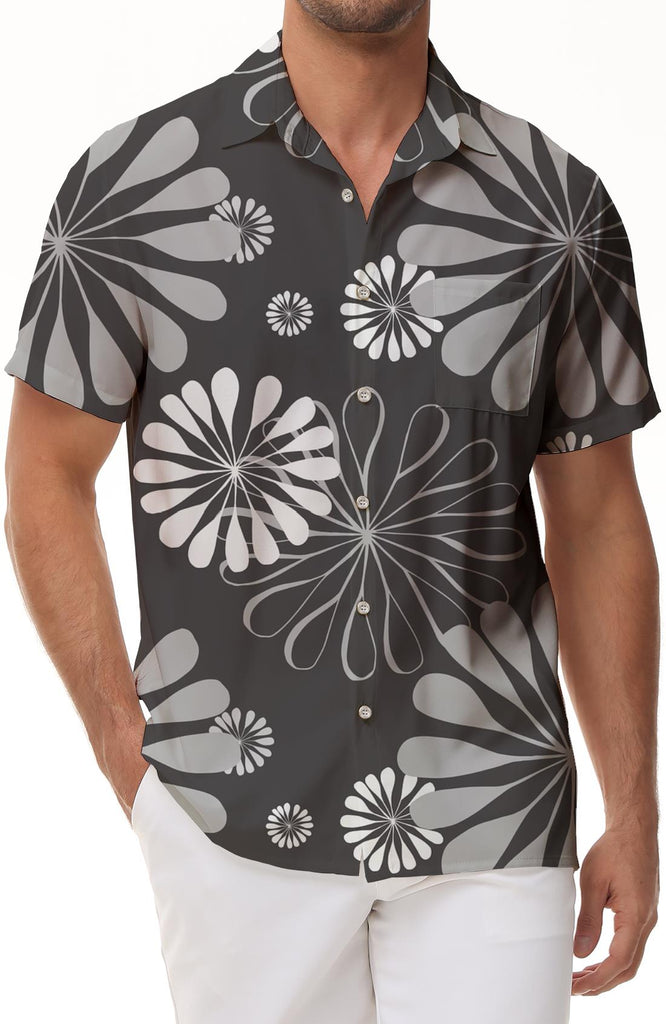 Summer 3D digital printing pattern Hawaiian holiday beach style men's casual button shirt short sleeve