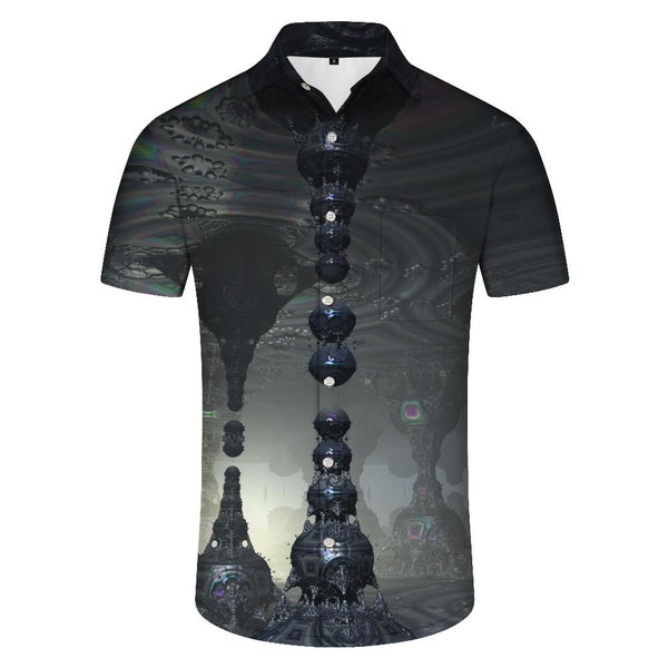 
Game modeling scenery Hawaii button pocket tropical four seasons men's casual lightweight short sleeve comfortable breathable
                
