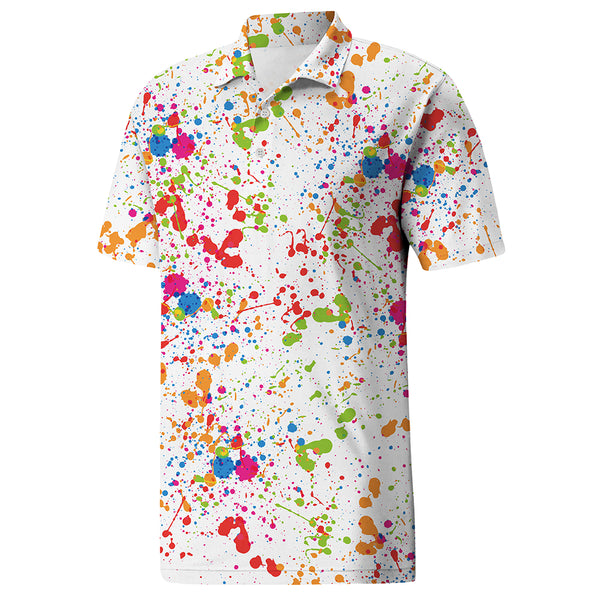 Men’s Color Splash Casual Polo Shirt for Summer – Breathable Fabric, Flexible Fit