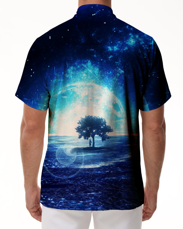 
Fantasy outer space meteor shower digital printing short-sleeved shirt men's casual loose fashion short-sleeved Hawaiian button short-sleeved shirt tropical
                