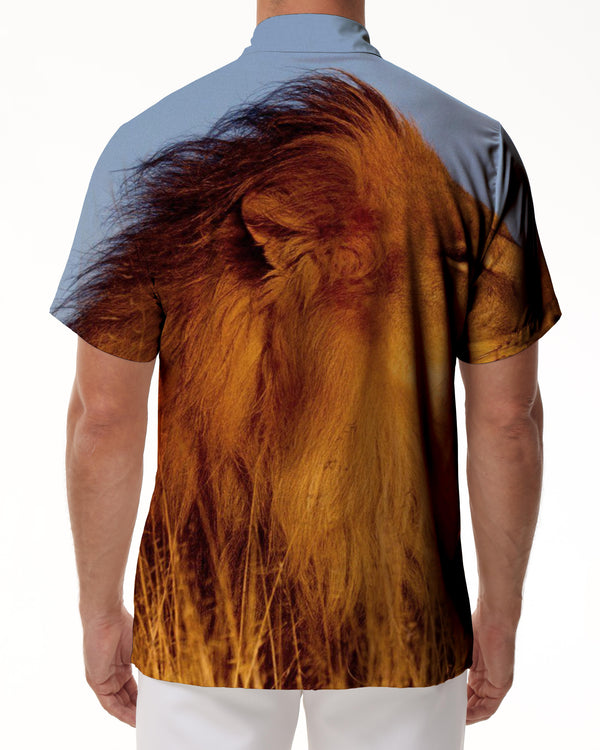 
Trendy short sleeve howling rasta lion mens aloha shirt hawaiian tops casual wear summer shirts for beach holiday party
                