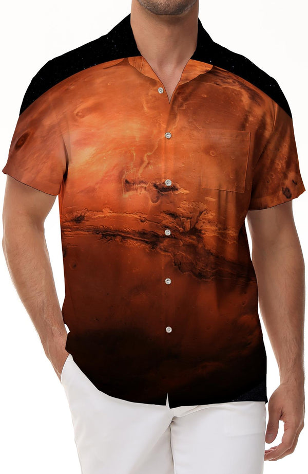 Casual Beach Shirt Summer Fashion Tropical Short Sleeve Shirt Hawaiian Button Lapel Pocket Men's Casual Short Sleeve Shirt Loose