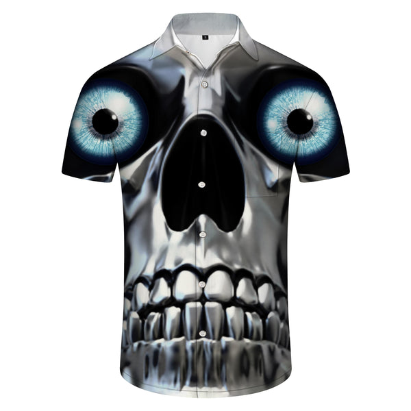 
Vintage Mens Hawaiian Casual Button 3d Digital Printing Skull Mixed Color Short Sleeve Clothing Shirt
                