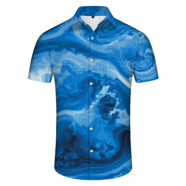 
Blue Art Color Mens Hawaiian Shirt Casual Regular Fit Button Summer Beach Short Sleeve
                