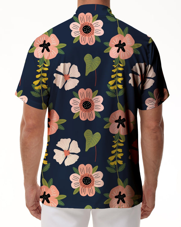 
Hawaiian fashion fun digital print pattern men's casual loose regular style simple seaside style versatile shirt
                