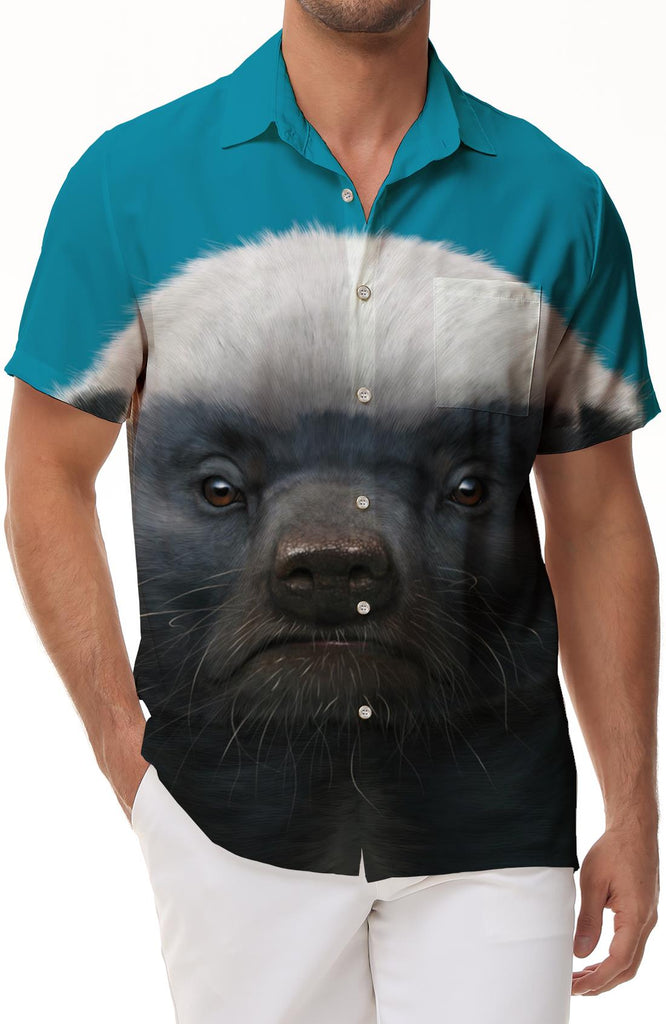 Mutant Animal Retro Short Sleeve Shirt Tops Casual Hawaiian Clothing Men's Loose Breathable