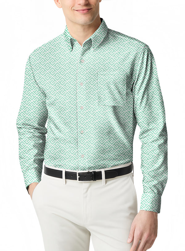 The Perfect Golf Polo a Long Sleeve Micro Print for the Course