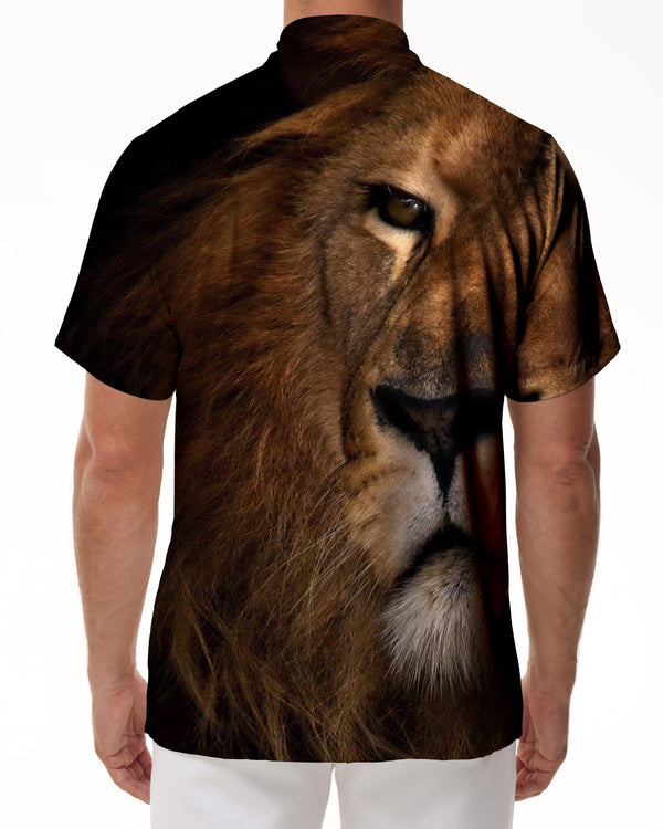 
Beautiful Mighty Lion Portrait Men's Casual Shirt Short Sleeve Hawaiian Casual Shirt Regular Style Top Beach Ocean
                